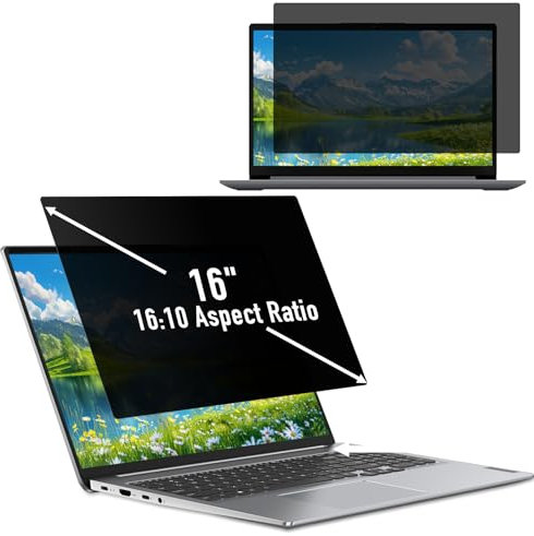 Hinnwer Filtro Schermo Privacy 16 Pollici per 16:10 Laptop, Anti Luce Blu, Anti-Spia, Filtro Privacy Monitor 16 Pollici per HP/dell/Acer/Lenovo/Thinkpad/Samsung/ASUS/Sony
