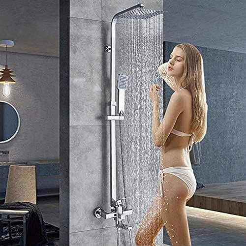 Chrome Shower Cabin Faucet Set Bathroom Rainfall Shower Mixers Towel Swivel Spout Bath Shower Crane Hot Cold Mixer Tap