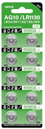 Lot de 10/20/30/40 piles bouton LR1130 AG10 haute capacité 68 mAh 1,55 V Grande compatibilité