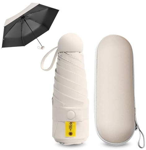 FANSEZQ Ombrello Portatile Antivento e UV, Ombrello da Viaggio Ultraleggero e Compatto, Impermeabile - per Escursioni, Campeggio, Uomo e Donna