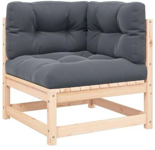 YuuSsea Garten Ecksofa mit Kissen, Robustes Massivholz Kiefer, modular erweiterbares Outdoor Möbel Set für Terrasse, Balkon, und Lounge Bereiche