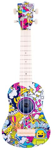 Ukulele 17,5x7x53 cm | Mehrfarbig - Hawaii Graffiti Streichinstrument Geschenk (Graffiti)