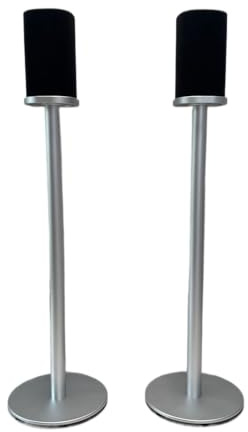 ZGOUO Aluminum Alloy Speaker Floor Stand Compatible with Sony BRAVIA Theater Rear 8 SA-RS8 Wireless Rear Speakers, with Hidden Power Cord and Easy Installation (Silver Pair)