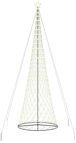 vidaXL Albero di Natale LED Bianco Caldo 160 x 160 x 500 cm Metallo, Soggiorno Moderno, luci Natalizie Resistenti, Stringhe Festive, Decorazioni per Natale, Atmosfera stagionale