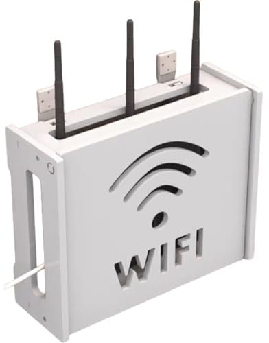 Router Schrank, Aufbewahrungsbox,Wand WLAN Regal,Wandmontage Kabel Organizer Box,Wallboxen,Stanzen,TV Wandregal,WiFi,Telefone,Fernbedienungen,Taschenrechner