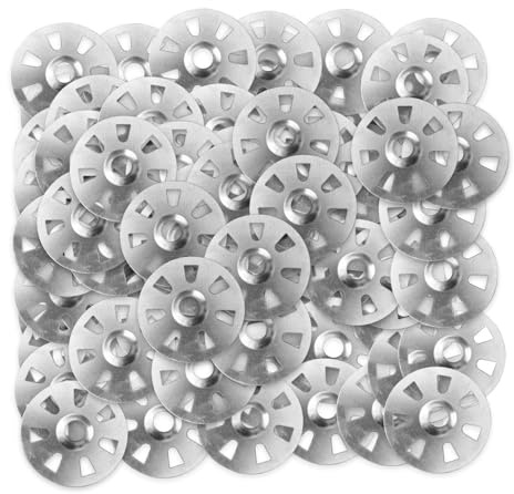 100 Pcs Durable Fixing Washers, 35mm Diameter Galvanised Steel Insulation Board Washers