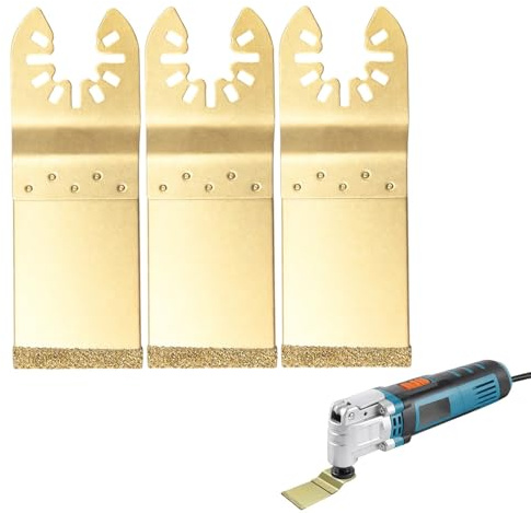 3PCS 35mm Carbide End Cut Multi Tool Blades for Bricks Plaster And Grout Removal Cutter Saw Set Compatible with Dewalt Wolf Stanley Worx Fein Multimaster Bosch Makita Etc Oscillating Multitool