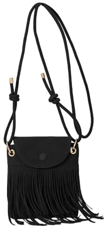 HTNEDNST Kleine Handtasche Damen Mit Quaste Cowgirl Kostüm Umhängetasche Satteltasche Boho Tasche Vintage Schultertasche Elegant Hippie Cowboy Accessoires