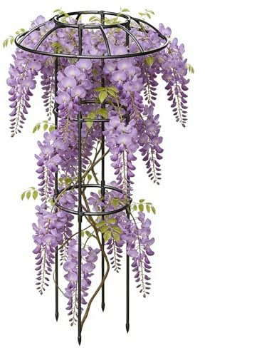 Schirmgitter für Pflanzen – dekorative vertikale Stütze, rostfreies Klettergerüst, Stabiler Gartenturm, Pflanzenwachstumshilfe | Verwendung des Spalierrahmens für Weinrose, Clematis, Drachenfr