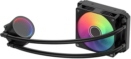 IONZ Watercooler AIO CPU Cooler, Reliable and Affordable All in One Watercooling for desktop PCs, Quiet and Efficient Cooling, AMD and Intel Support with ARGB Fans (Black, 120 mm) Bulk Packed