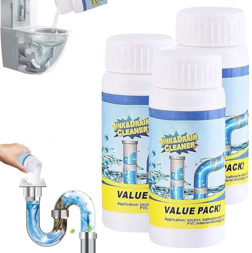 Abflussreiniger Schaum Extra Stark, Rohrreiniger Extrem Stark, Hochwirksamer Rohrreiniger Mit Aktivschaum, Sink Drain Cleaner, Schnelle Reinigung Für Küche, Bad, Toilette Und Balkon Alle Rohre (3Pcs)