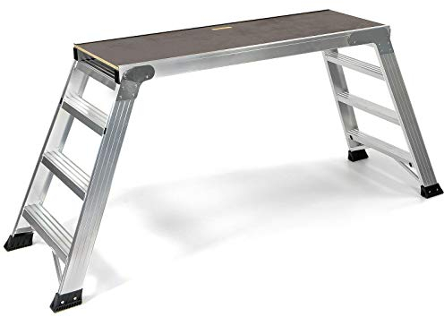 Jumbo® Arbeitsplattform Aluminium/Holz 130x45 cm Plattform- Höhe 0,87 m klappbar Treppe/Tritt Montage- Arbeitsbühne