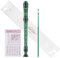 Eastar Flauta de pico soprano para principiantes niños, instrumento de flauta de pico alemán en do, con conjunto de limpieza, bolsa de algodón, tabla de dedos, verde oscuro, ERS-1GG.