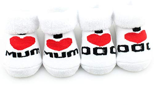 Fliyeong Premium-Qualität u0026 reg; Neugeborenes Baby Jungen Mädchen Ich Liebe Mama/Papa Socken