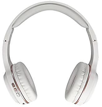 Morpheus 360 Bluetooth Headphones, Wireless Headphones Over Ear, Wireless Headphones with Microphone, Soft Comfortable Ear cups, Wireless & Wired mode White with Rose Gold Accents