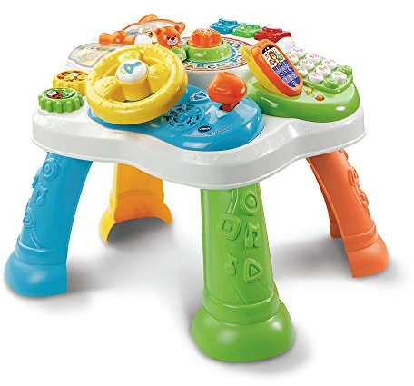 VTech - Ma Table d'Activités Bilingue, Table Multi-Jeux Bébé Interactive et Évolutive, Jouet d'Activité et de Développement, Éveil Musical, Cadeau Bébé Dès 9 Mois - Contenu en Français et Anglais