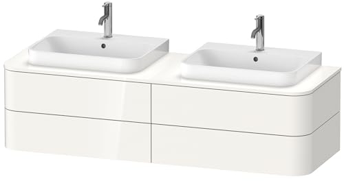 Duravit Happy D.2 Plus Waschtischunterbau für Konsole wandhängend, 1600x550 mm, 4 Schubkästen, für 2 Aufsatzbecken, Farbe (Front/Korpus): Weiß Hochglanz Dekor - HP4974B2222