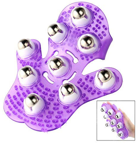iwobi Körper Massager Handschuh Palms Geformt mit 9 Metall Roller Ball Stress Relief Massagegerät