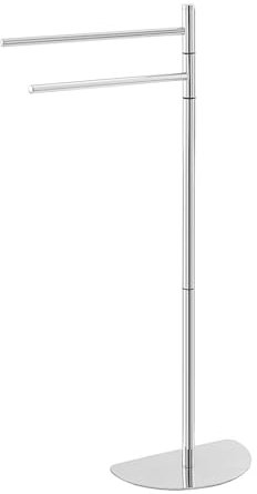 Piantana Bagno salvaspazio in acciaio, disponibili in 2 colorazioni, base ergonomica salvaspazio (Cromo, Portasciugamani)