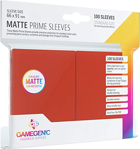Gamegenic, Matte Prime Sleeves Red, Sleeve Color Code: Gray