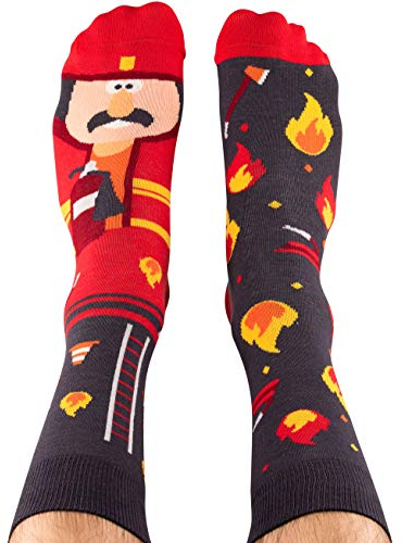 Nanushki unisex lustige verrückte Motiv Socken Feuerwehrmann (44-46, Forrest McBurney)