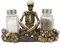 Ebros Gothic Tag der Toten Friedhof Garnish Meditierendes Skelett sitzend auf Friedhof von Knochen und Totenköpfen, Salz- und Pfefferstreuer, Figuren-Set 16,5 cm breit