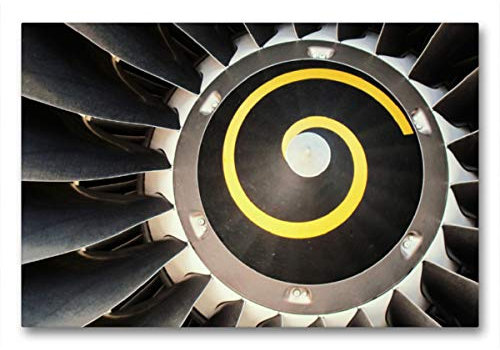 Premium Textil-Leinwand 90 x 60 cm Quer-Format IAE V2500 Triebwerk eines Airbus A321 | Wandbild, HD-Bild auf Keilrahmen, Fertigbild auf hochwertigem Vlies, Leinwanddruck von Condorito1953