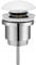 Piletta click clack universale per lavabi con e senza troppo pieno, in ottone cromo con tappo in ceramica bianco lucido, attacco standard G 1”1/4