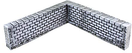 War World Gaming Ziegelwand Eckteil Vorbemalt x 2-20 - 28 mm Tabletop Gelände Modell Miniaturen Diorama Modellbau Miniatur Zaun Mauer Landschaftsbau Landschaft Geländbau