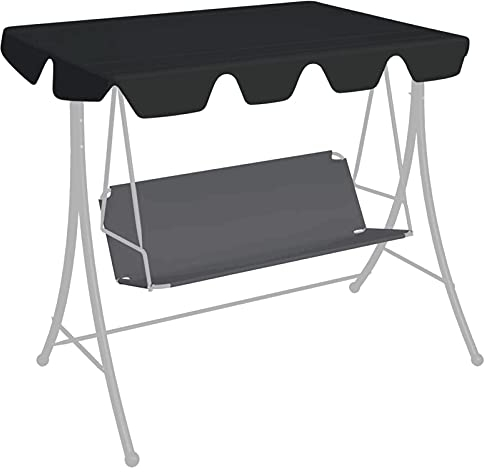 Festnight Ersatzdach für Hollywoodschaukel Gartenschaukel Bezug Gartenschaukel Universal Hollywoodschaukel 2 Sitzer Ersatzdach Hollywoodschaukel Schaukelbank Dachplane Schwarz 150/130x70/105 cm
