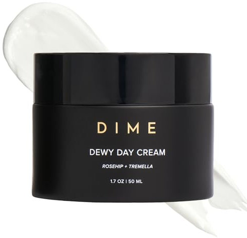 Dime Beauty Dewy Day Cream, Light moisturizer with Rosehip and Tremella Promoting Collagen and Elastin Growth, 1 Count