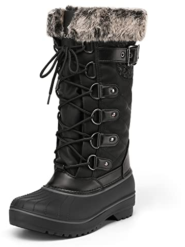 DREAM PAIRS Stivali da Neve da Donna,Size 39,Nero,Avalanche-E