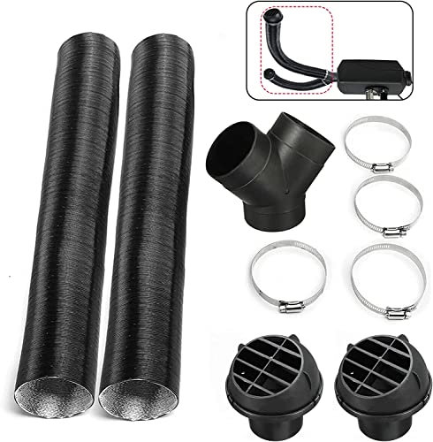 Diesel Heater Pipe, Btstil 75mm Car Heater Pipe Ducting Warm Air Vent Outlet Kits Y/T-Shaped Tee Telescopic Hose Warm Air Vent Outlet Kit 102114340000 (Y-Type Duct Connector(Mushroom))