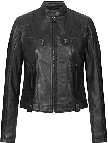 Rock Creek Damen Lederjacke Biker Jacke Echtleder Motorradjacke Leder Jacken Damenjacke Stehkragen Winterjacke Übergangsjacke D-481 Schwarz M