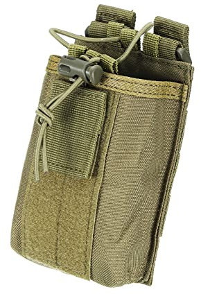 sourcing map Radio Pouch Radio Case Protective Cover Nylon Holder Carry Bag Green for Two Ways Walkie Talkie Adjustable Storage