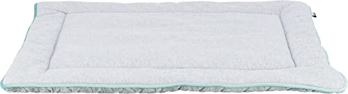 TRIXIE weiches und gemütliches Hundebett JUNIOR LIEGEMATTE, ECKIG, 70 × 50 cm, HELLGRAU/Mint für Welpen - 38249