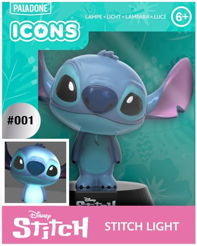 Stitch Lampe Icone Officielle, Lampe Disney Lilo, Lampe de Nuit Mignonne pour Chambre d'Enfant, Cadeau Collectible pour Fans