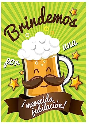 Antracita Tarjeta Jubilacion cerveza grande 20x30