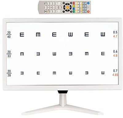AISITESY Vision Meter digitale LCD da 19 pollici, misuratore ottico elettronico con 44+ obiettivi visivi e 5 metodi di visualizzazione ottometria Proiettore con telecomando