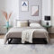House Of Home Kingsize-Bett, schwarz, Plattform-Bettgestell, Schlafzimmermöbel mit Stauraum unter dem Bett, robustes Kingsize-Bett, 2 m x 150 cm, extra stark, einfache Montage, flaches Bettgestell
