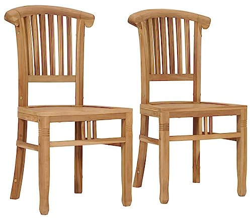 BIGBARLEY Holzstühle, Allwetter-Loungesessel, Sitzgelegenheiten für Terrasse und Veranda,Gartenstühle 2 STK. Massivholz Teak
