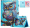 TEDTIKJT Hülle für iPad 10.2 Zoll (9 8 7 Generation) 2021/2020/2019 PU Leder Flip Cover Magnet Kartenschlitz Ständer Tablet Schutzhülle Case mit Auto Schlaf/Aufwach, Eule