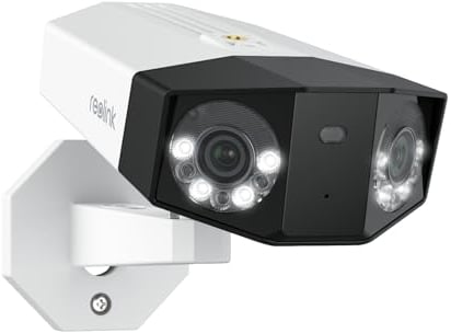 Reolink 16MP UHD Dual-Objektiv PoE Überwachungskamera außen mit 180° Panoramaansicht, Bewegungsspur, Farb-Nachtsicht, Personen-/Fahrzeug-/Tiererkennung, 2-Wege-Audio, 24/7 Aufzeichnung, Duo 3 PoE