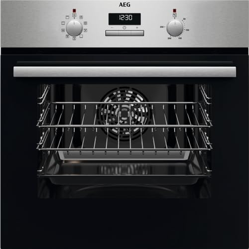 AEG BEB23101XM 65L 60cm SurroundCook Single Oven with Aqua Clean Enamel Cleaning - Stainless Steel
