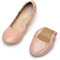Rojeam Womens Flats Shoes Fold Up Pumps Ballet Flat Slip-on Ballerina Pumps Shoes Ladies Loafers (Pink, Size 5.5)