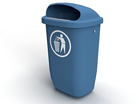 SULO CITYMATE DIN PK 50L Papierkorb/Abfallbehälter, 50 Liter Inhalt, Farbe: blau (RAL 5023) (Abfallbehälter)