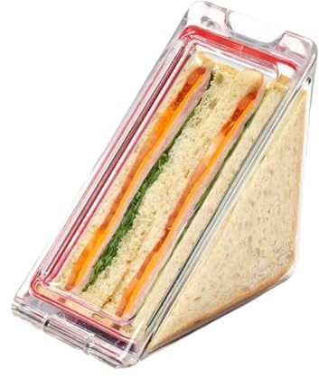 Caja triangular para sándwiches, caja pequeña para sándwiches | Recipientes reutilizables para sándwiches triangulares, caja de sándwich para loncheras