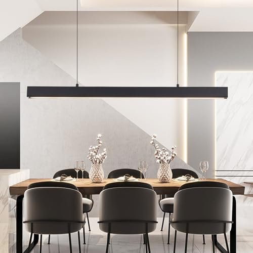 Lineare Pendelleuchte 31 Zoll Kücheninsel, Dimmbare 3000K-6000K Leuchten mit Fernbedienung, Moderne Kronleuchter für Esszimmer, Kücheninsel, Billardtisch