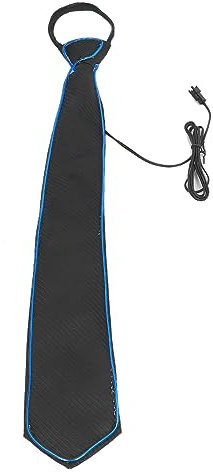 Fdit LED-Blaulicht-Krawatte, Drei Modi Blinkende Krawatte, Verstellbare LED-Band-Leuchtkrawatte mit Batteriebox, für Halloween-Karnevalsparty