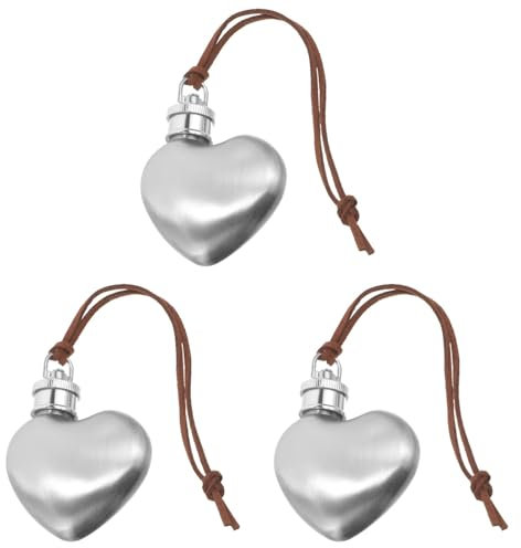 Alipis Edelstahl Flachmann Herzform 3Er Set Tragbare Weinflasche Leicht Für Camping Wandern Outdoor-Aktivitäten